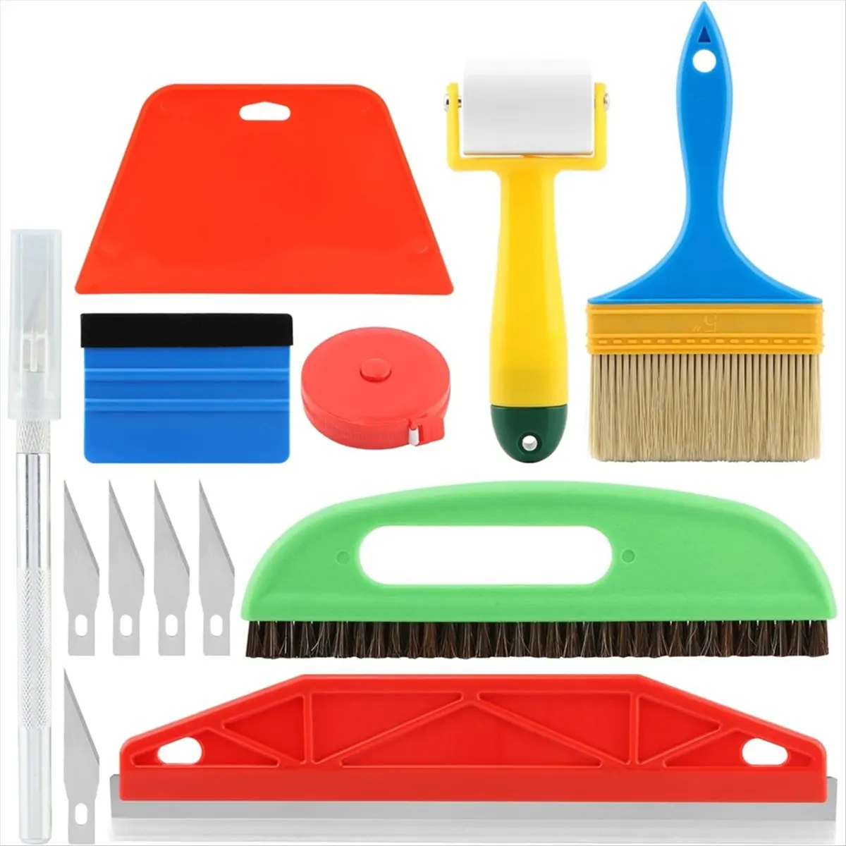 A74U Wallpaper Smoothing Tools, Wallpape-R Brush Measure Tape for Wallpapers,Contact Paper,Window Tint,Vinyl Backsplash Tile