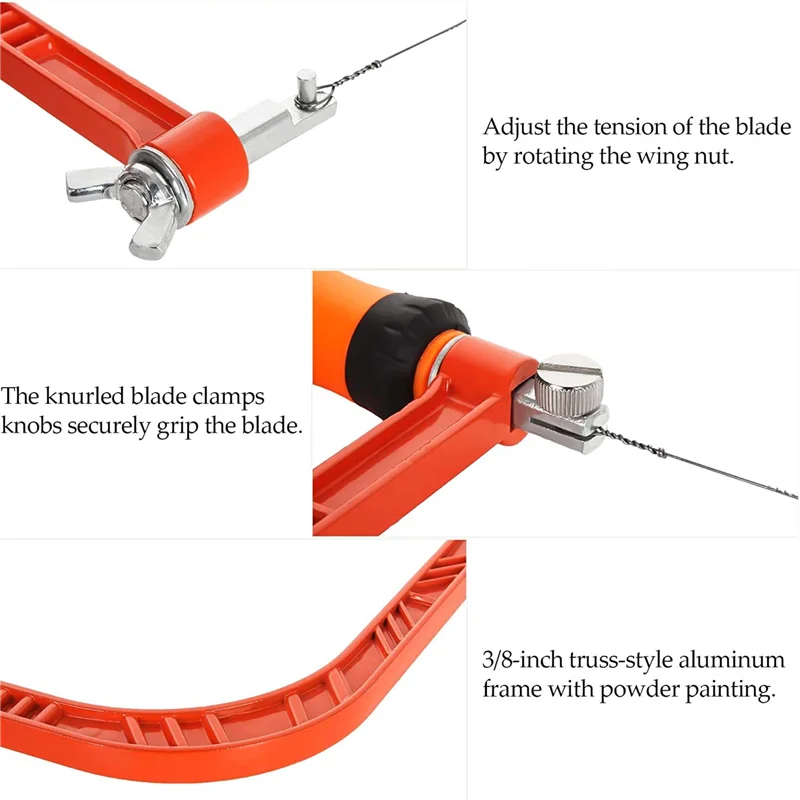 

Y42A-6 Inch Coping Saw Hand Saw, Fret Saw Coping Frame And Extra 20 Pcs Replacement Blades Set For Wood,Plastic, Rubber, Ect