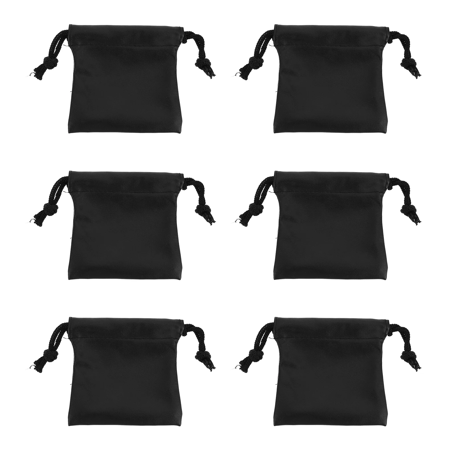 

6 Pcs Waterproof PU Jewelry Storage Bags Drawstring Pockets Compact Lightweight Foldable Durable Easy to Clean Reusable