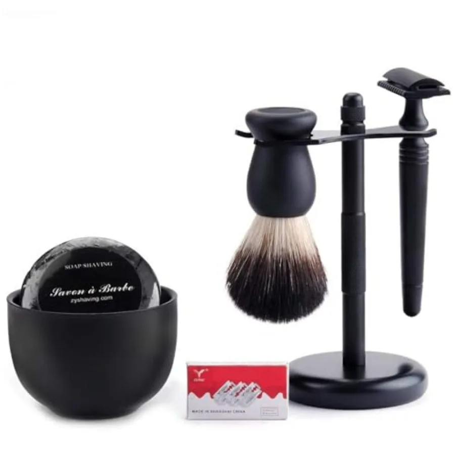 

Shaving Razor Kit Double Edage Safety Razor 2 Layers Stainless Steel Shaving Mug Shaving Soap Cream Synthetic Shaving Brush Hea