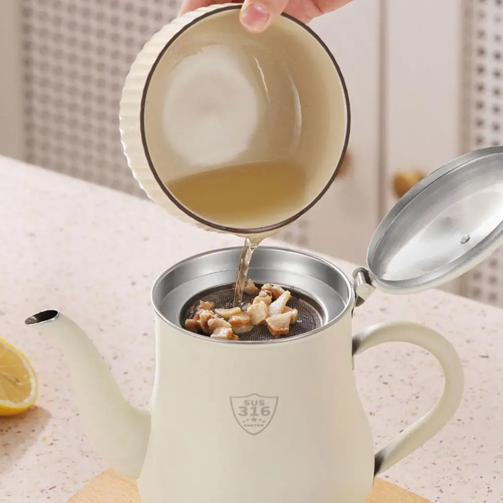 Food Grade Stainless Steel Oil Pot Kitchen Household With Removable Strainer Oil Separator Grease Storage Pot Kitchen Supplies