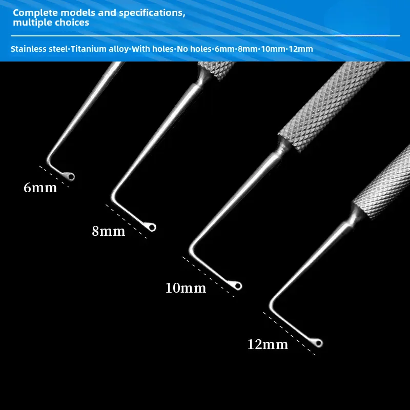 Titanium spatula manihoefer chalazion curettes set 13cm stainless steel micro Ophthalmic eye surgical instruments 6mm