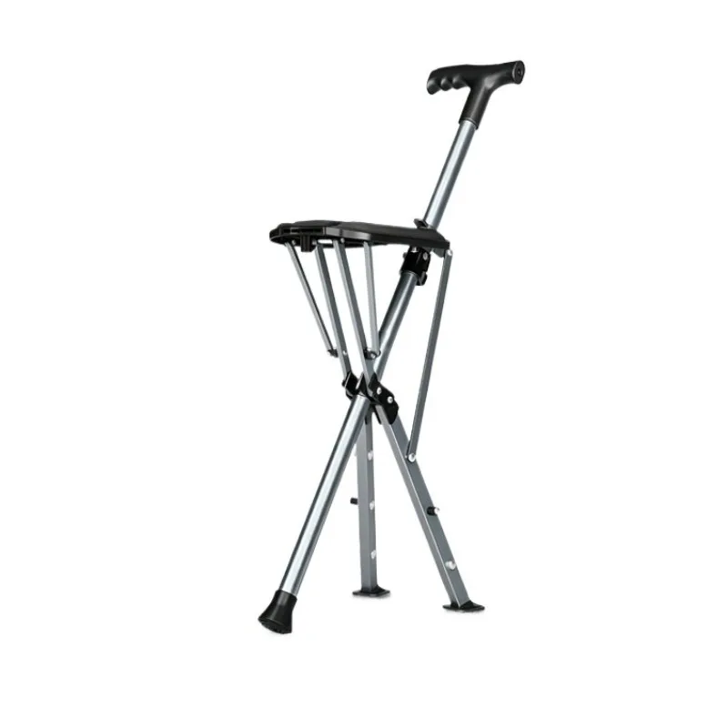 Elderly crutch stool Multifunctional cane chair stool Folding Portable Light walker Can sit on crutches