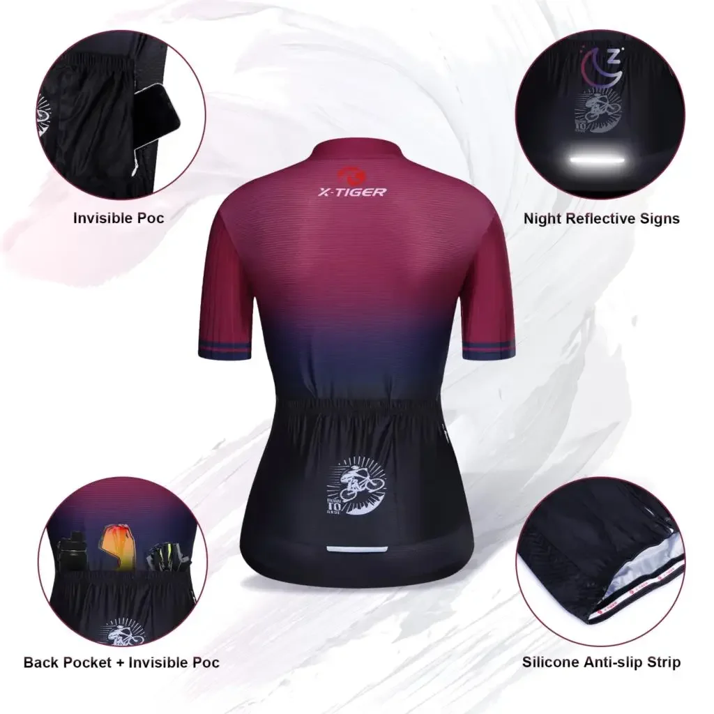 X-TIGER Cycling Jersey Slim-Fit Clothing Top Quality Women MTB Maillot Bike Shirt Downhill Jerseys Summer Cycle Clothes