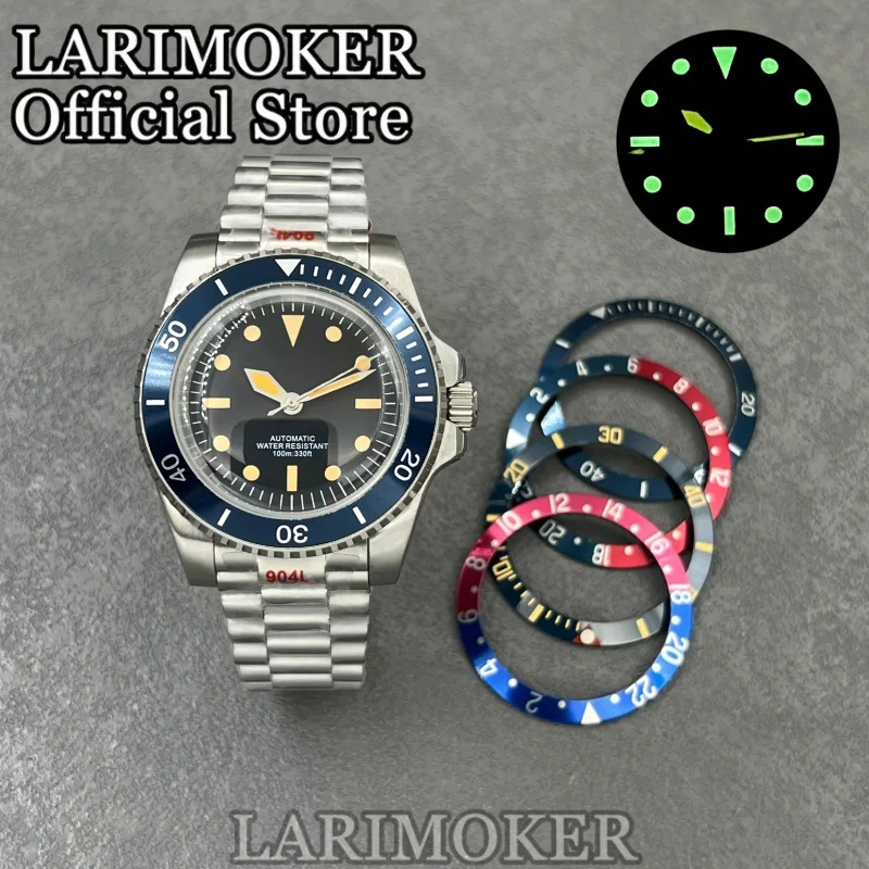 

Мужские механические часы LARIMOKER, 40 мм, с куполообразным стеклом, винтажным безелем, механизмом NH35, водонепроницаемостью 100 м, браслетом из нержавеющей стали.