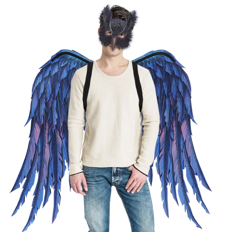 Halloween owl cosplay mask with atmosphere dance party dress up mask dragon wing set carnival costume track