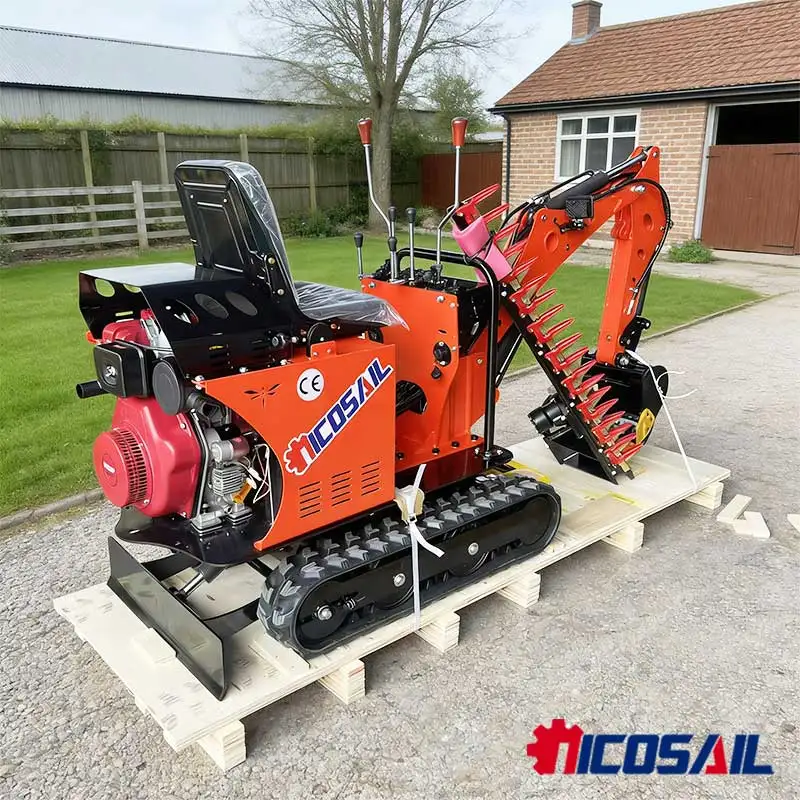 

1Ton Mini Pelle Euro 5 CE Certified Hydraulic Digger With Rubber Track For Garden Landscaping Farm EU Market