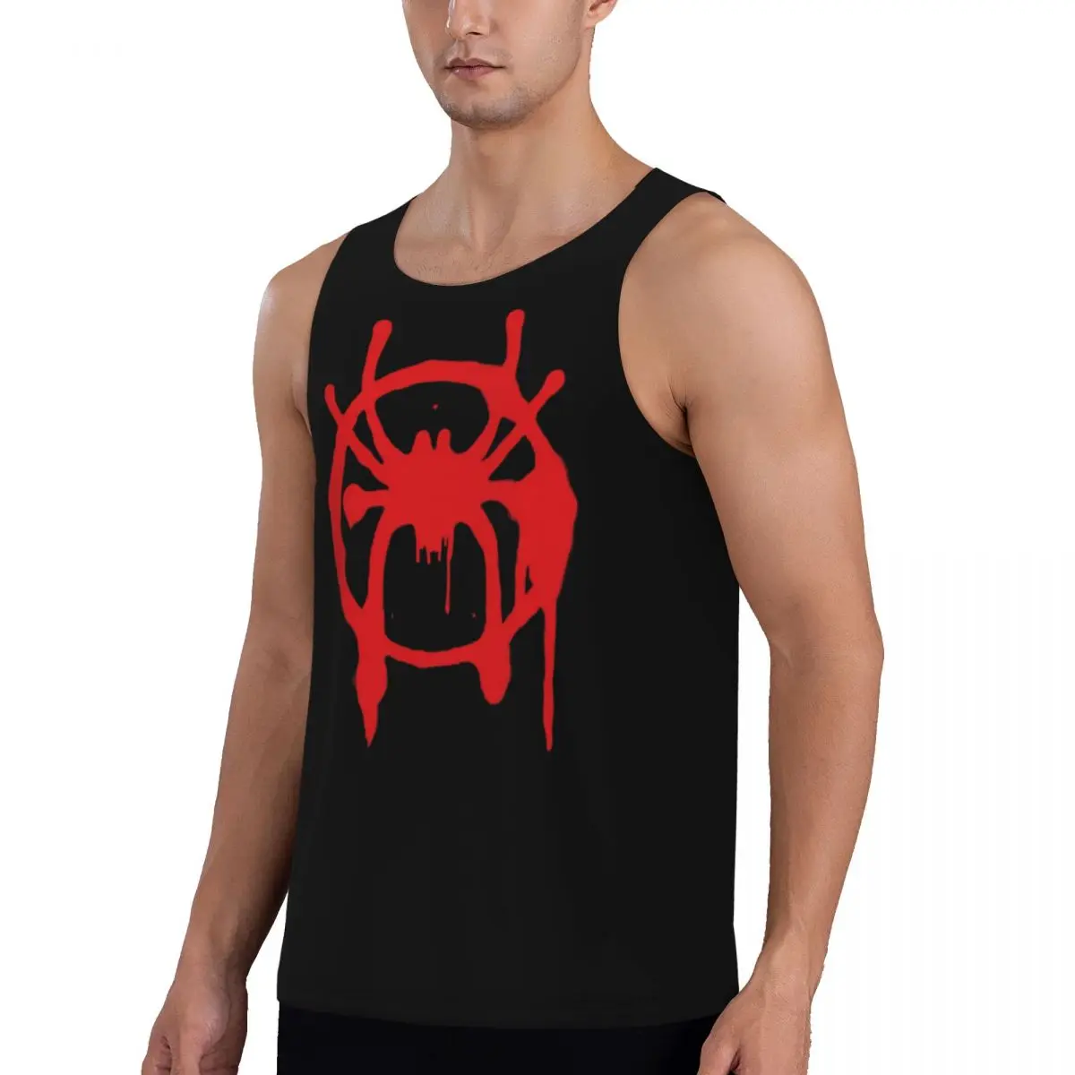 Into_the_SpiderSimple retro sleeveless vest top quite wide street clothing men muscle men's coat casual collocation