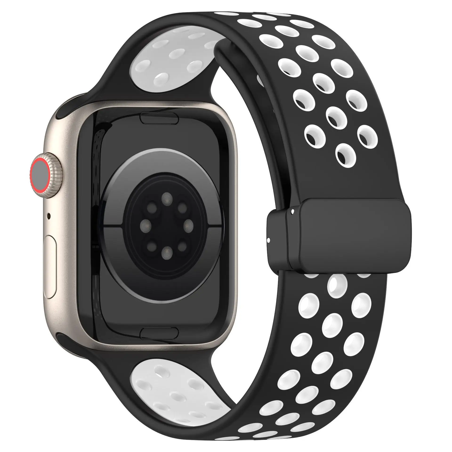 Tali silikon untuk jam tangan Apple, tali silikon untuk jam tangan Apple, ukuran 45mm 41mm 46mm, 42mm, 44mm, 40mm, 49mm, gelang magnetik, iWatch seri 10 9 SE Ultra 2 8 7 6 5