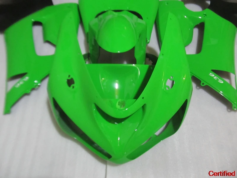 Novos kits de carenagem 100% apto para kawasaki ninja zx 6r 2005 2006 zx6r 05 06 preto fosco verde abs plástico carenagens conjunto hp11