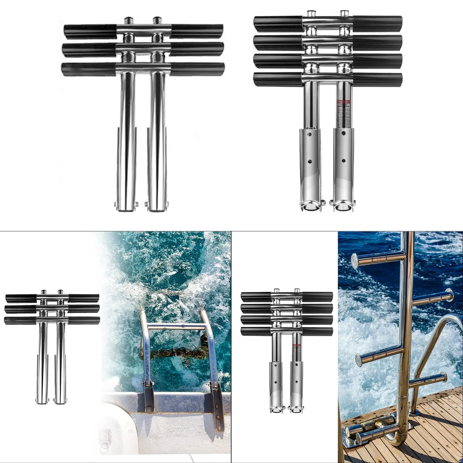 

Telescoping Pontoon Boat Ladder Removable Folding Steps Marine Boarding Hardware for Speedboat Dock