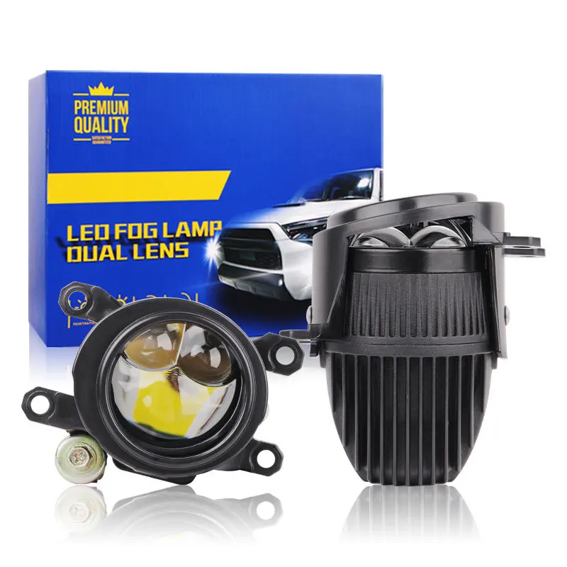 

2-Inch Dual Laser Fog Lights Bifocal LED Front Lamps, Super Bright White & Golden Beam, High Low Beam Car Accessories LED Lights