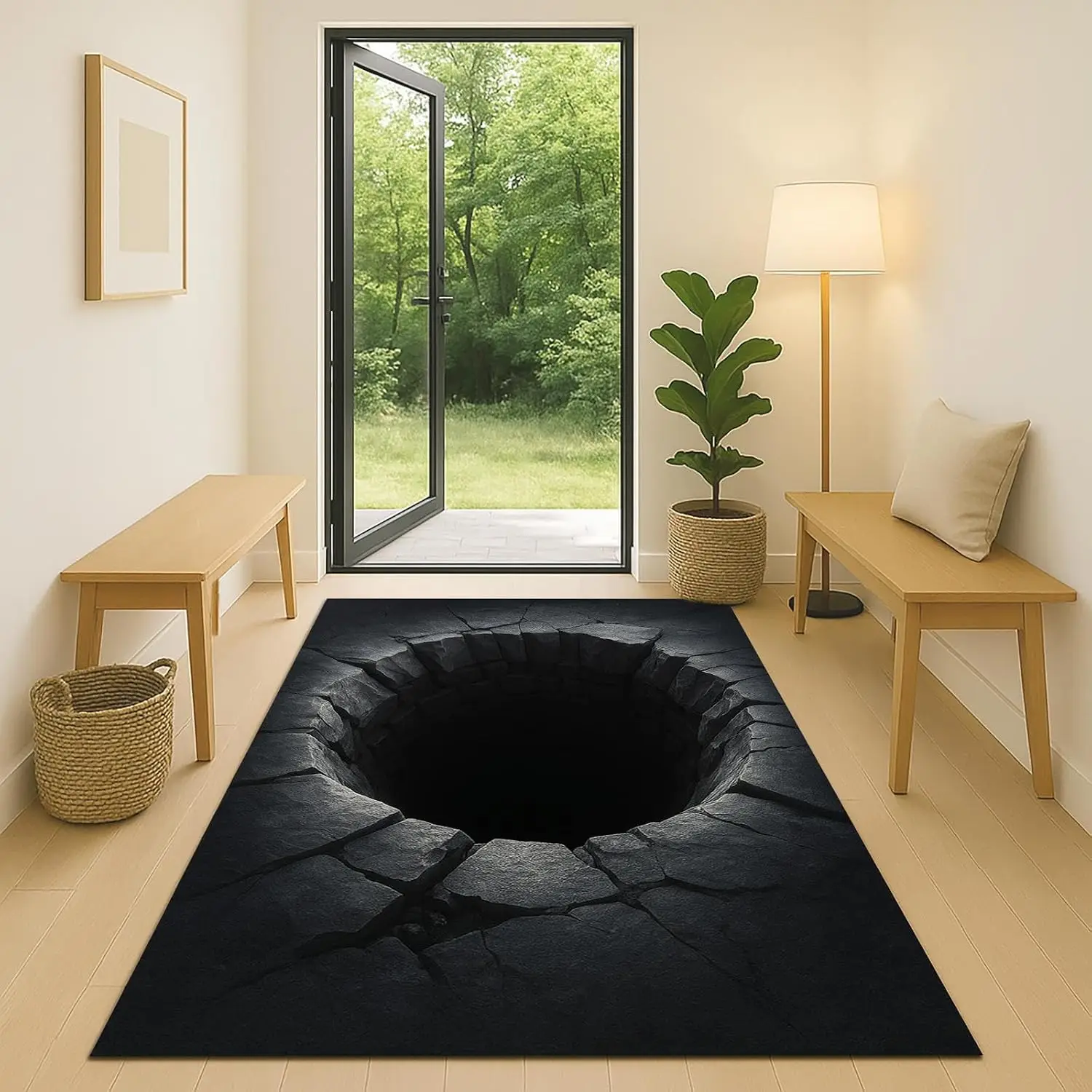 Large Area Carpet for Living Room 3D Optical Illusion Printed Floor Mat Bedroom Rug Hallway Entrance Doormat Decorate Rugs 거실카페트