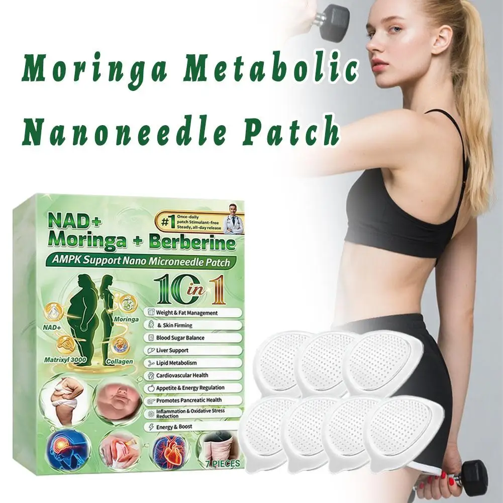 10in1 Health Weight Fat Management Slimming Belly Body Care Sticker NAD+ Moringa Berberine AMPK Support Nano Microneedle Patch