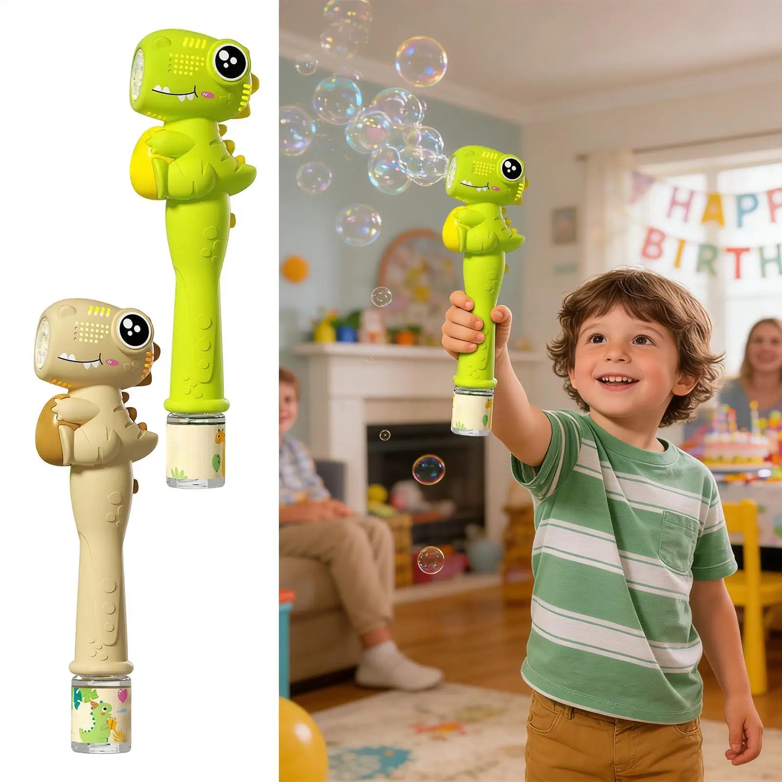 Bubble Machine for Kids Dinosaur Shape Automatic Toys Bubble Blower Rechargeable for Backyard Camping Beach Party Pool Vacation