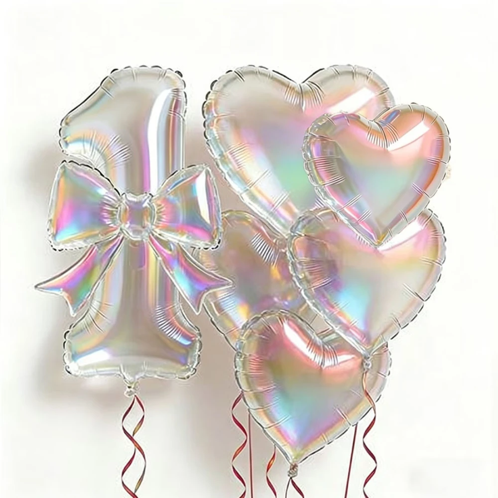 Große 40-Zoll Bunte Transparente Schmetterlings-Knoten-Zahlen-Herzform Aluminiumfolienballons für Verlobungs- und Geburtstagsdekorationen – Detail 2