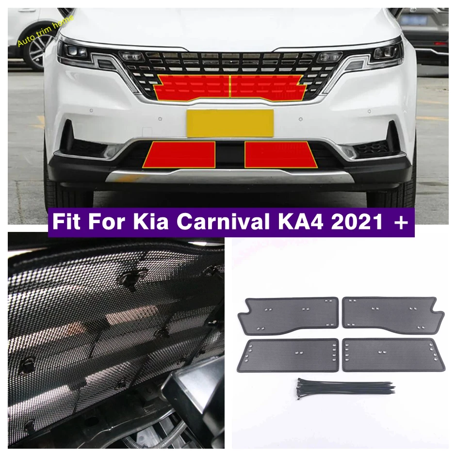 

For Kia Carnival KA4 2021 - 2024 Front Grille Net Tank Engine Protector Insect Screening Mesh Cover Trim Decoration Accessories