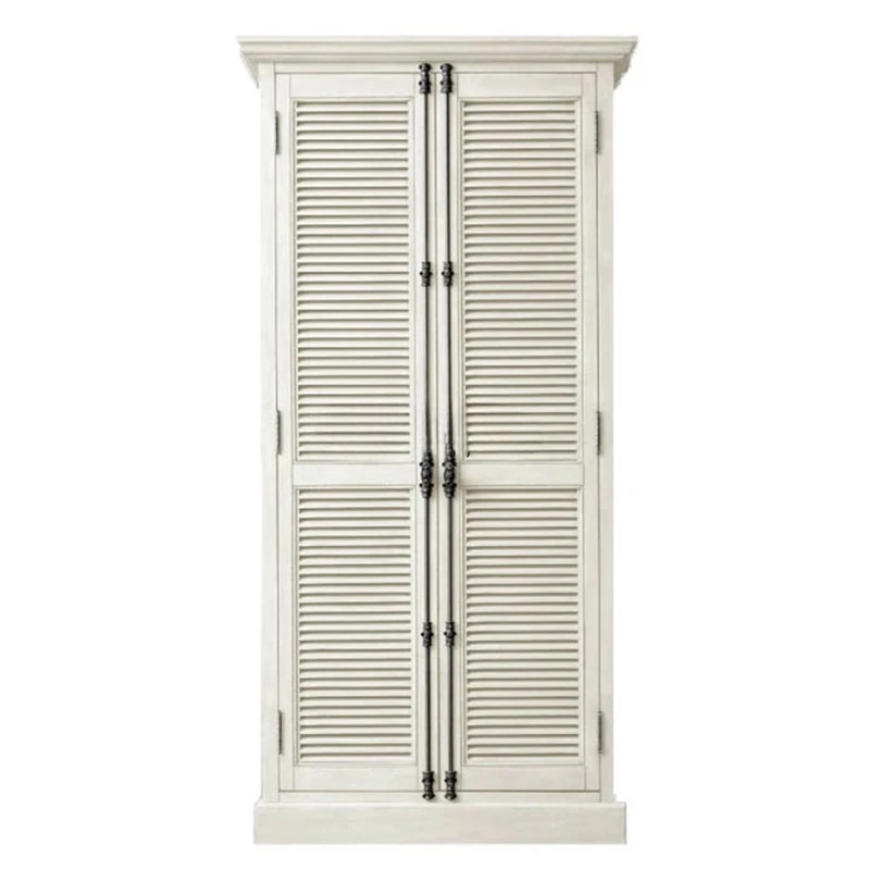 

American Country Oak Heaven and Earth Lock Louver Bedroom Vintage Wardrobe Villa Furniture Storage