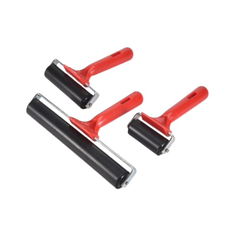 3 Pcs Rubber Roller Rubber Brayer Glue Roller Tools For Printmaking Stamping Wallpaper Gluing Application 6/10/20 Cm-A03I