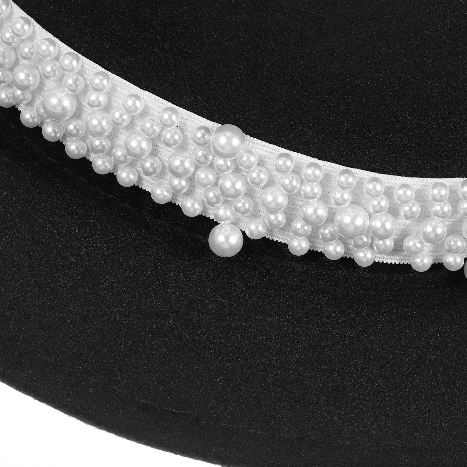 

Wool Felt Jazz Hat with Pearl Decor Elegant Fedora Vintage Style for Women Party Cocktail Tea Prom Christmas Top Hat