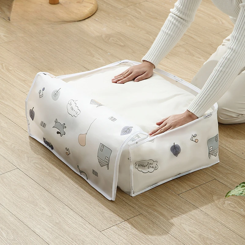 Große Transparente Aufbewahrungstasche für Kleidung, Bettdecken und Bettwäsche - Organizer für Zuhause und Umzug