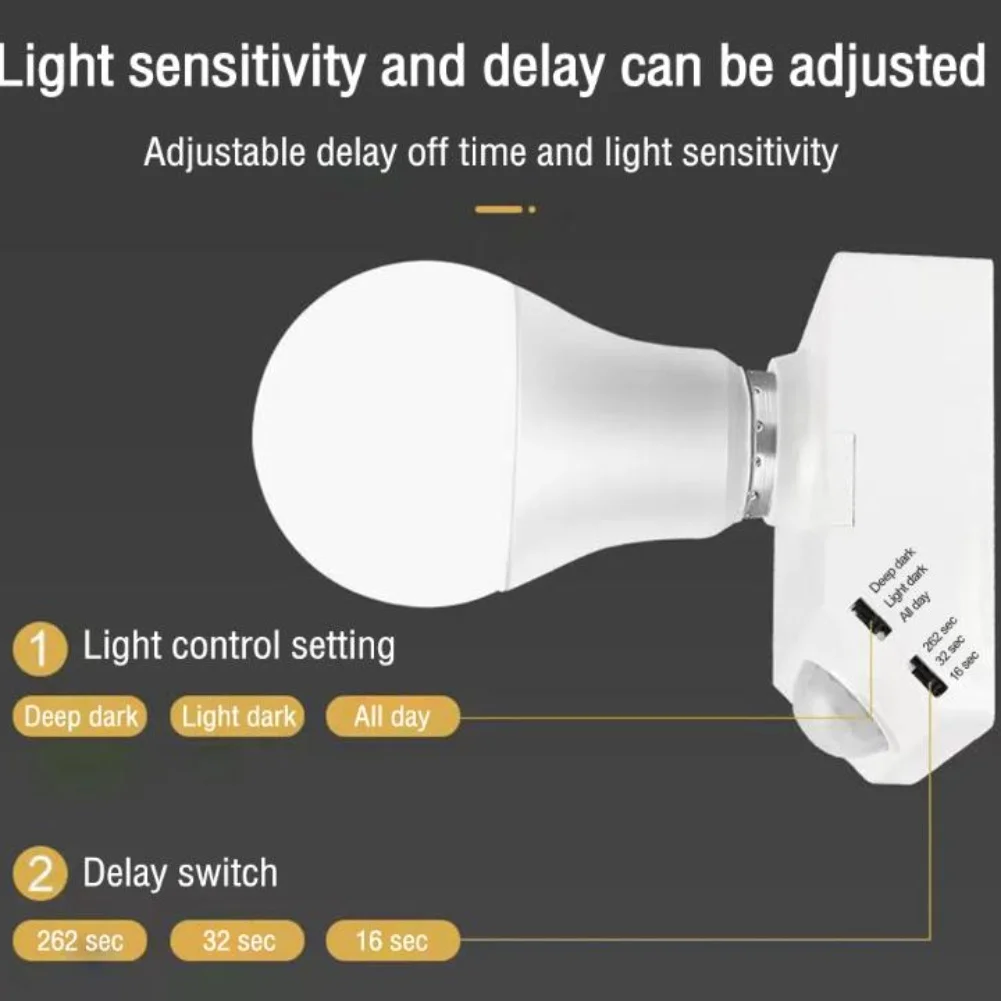 1 قطعة LED لمبة E27 قاعدة AC110-240V LED التلقائي الإنسان مستشعر الأشعة تحت الحمراء مصباح حامل LED لمبة E27 قاعدة 16s/32s/262s تأخير الوقت