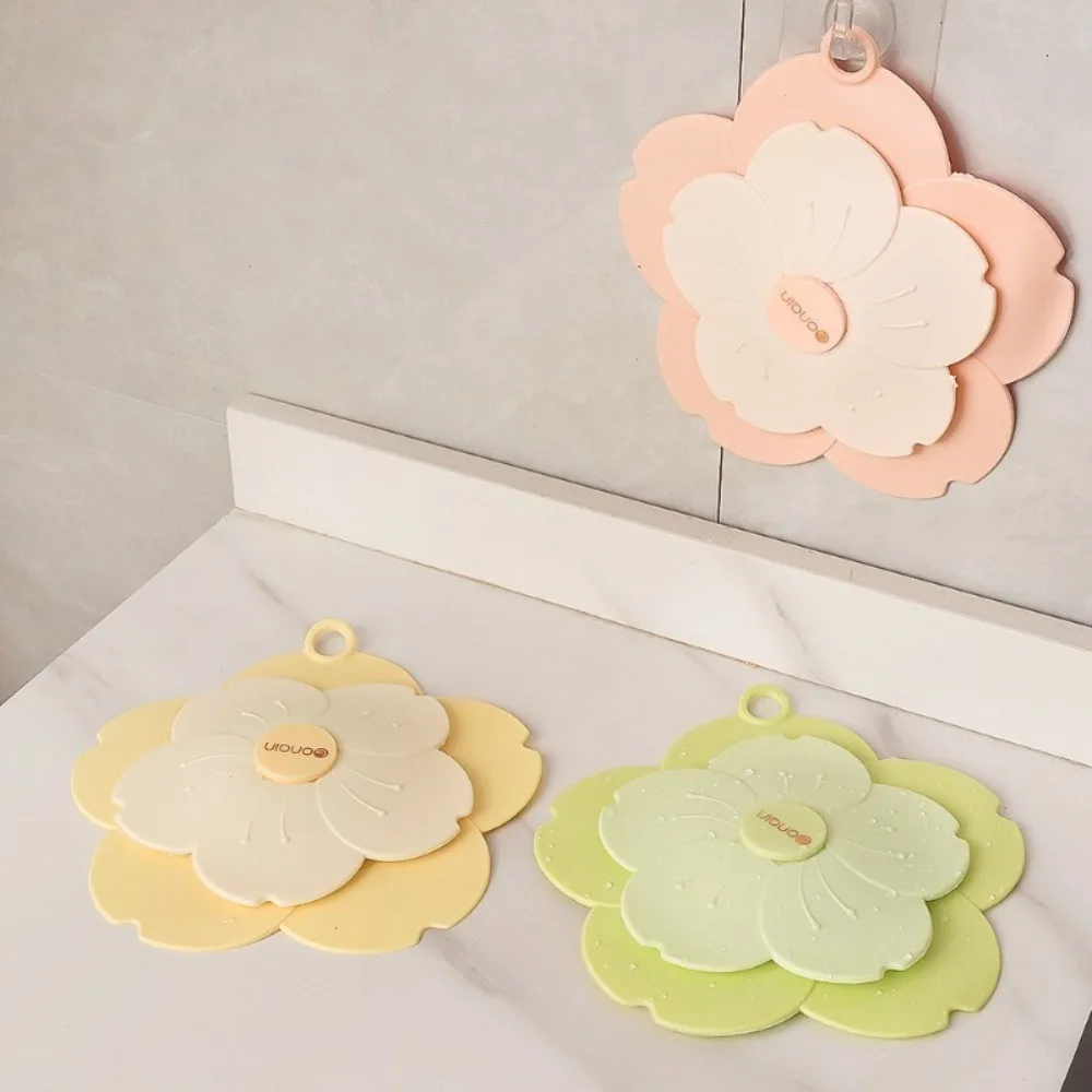 New Silicone Drain Cover Large Anti-blocking Hair Filter Easy To Install Flower Pattern Bathtub Drain Stopper Home & Kitchen