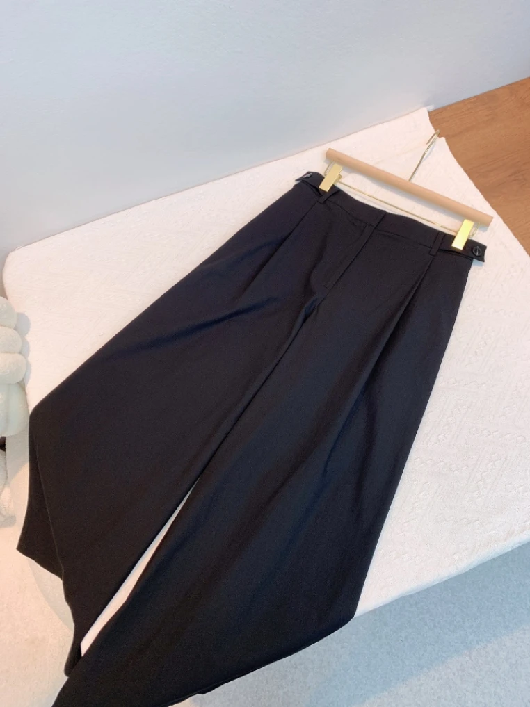 2025年夏新作 韓国風 カジュアル 快適 ハイウエスト 細見え ストレートパンツ スーツパンツ 多用途 エレガント 通勤 ファッション