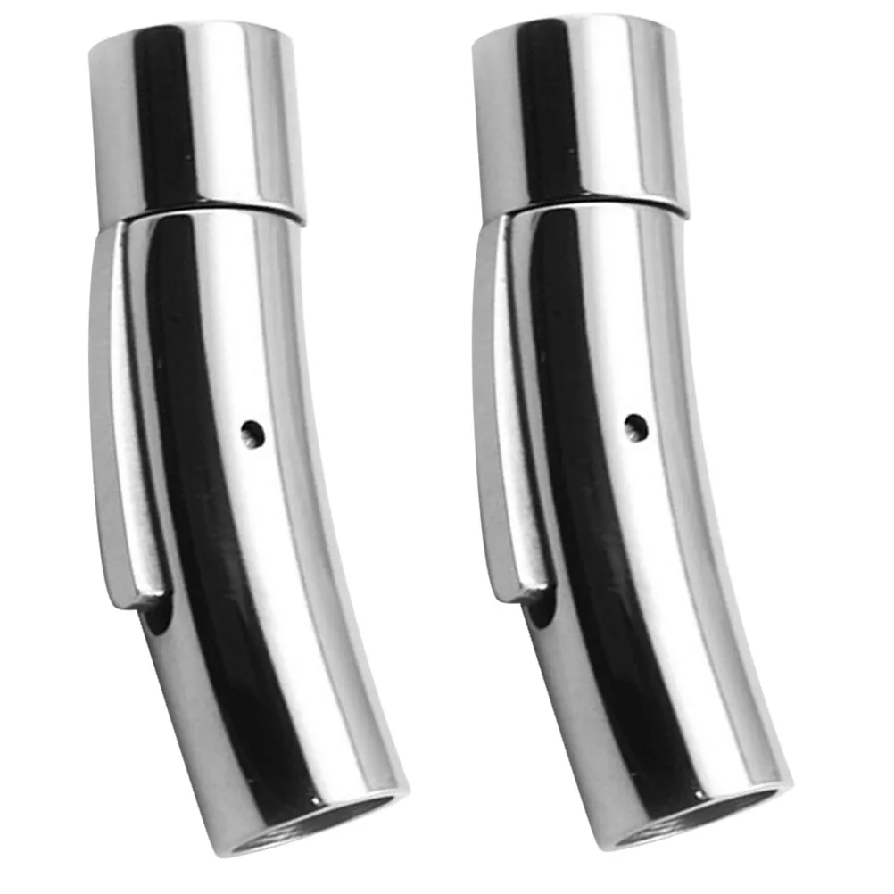 2Pcs Stainless Steel Magnetic Cord End Clasp Jewelry Making Clasps Chromium Lead Friendly for PU Silk Satin