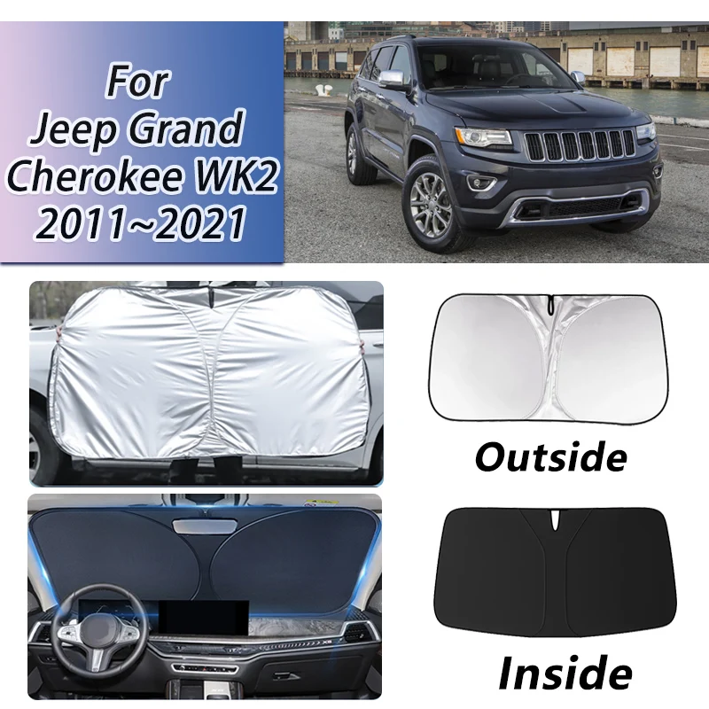 

Для Jeep Grand Cherokee WK2 2011 2012 ~ 2021 автомобильный солнцезащитный козырек на лобовое стекло, солнцезащитные козырьки для защиты от ультрафиолета, автомобильные аксессуары
