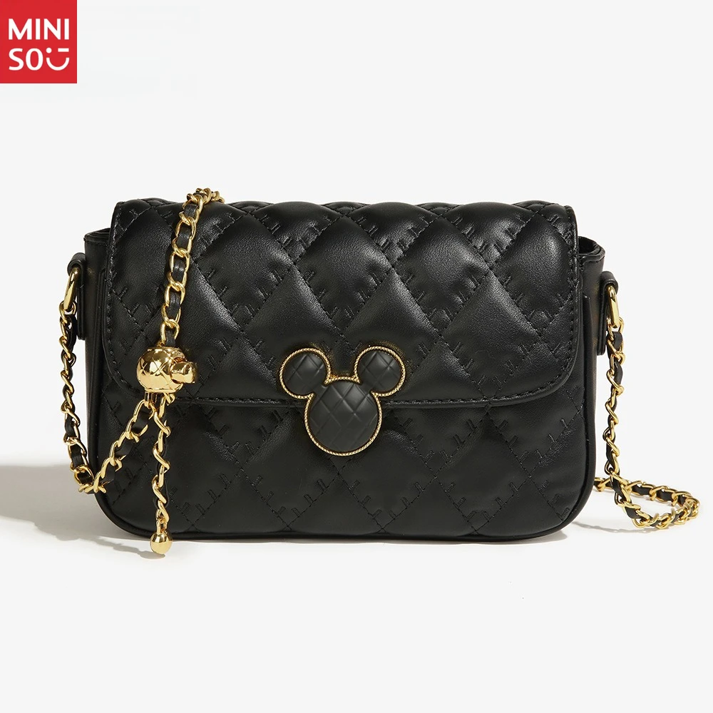 Disney Women's Bag Fashion Square Crossbody Purse with Lucky Charm Ball Chain Strap