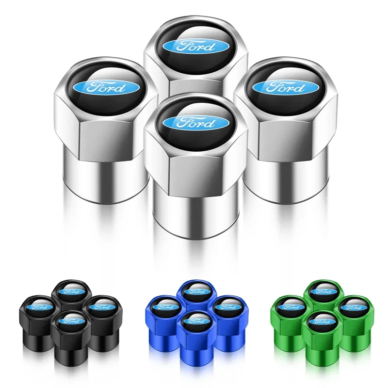 4Pcs Car Logo Wheel Tire Valve Stem Caps Cover For Ford Focus 2 MK2 3 4 MK3 ST Mondeo Festiva Fusion Suit Fiesta Mustang Ranger