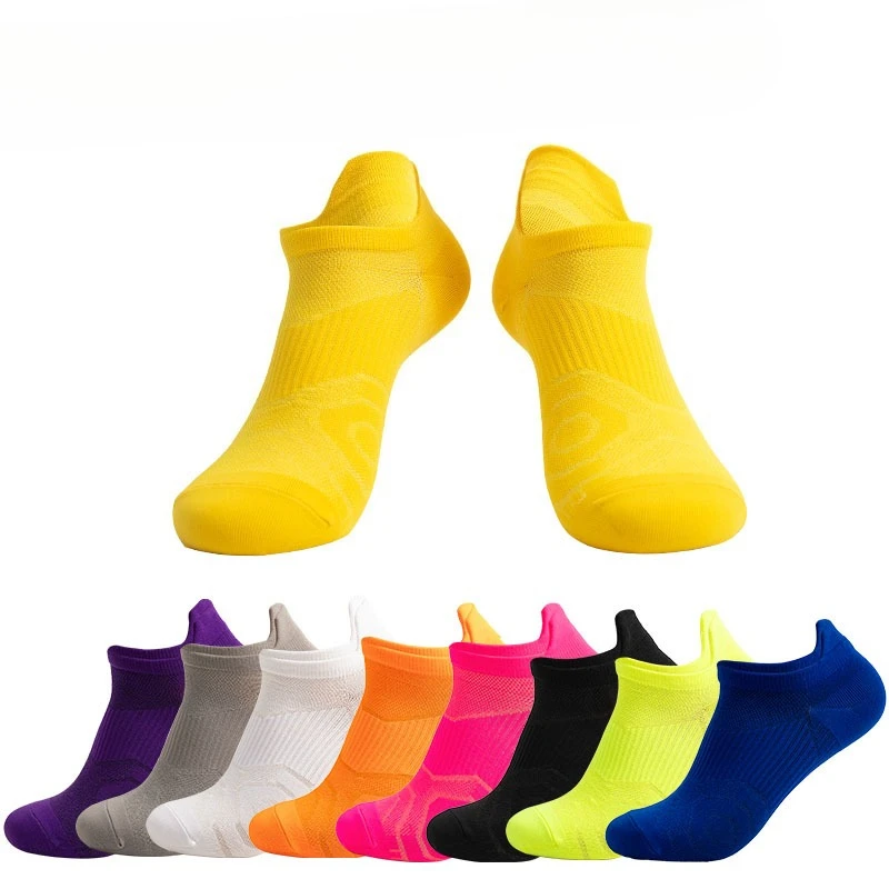 1/9 Pairs Outdoor Fitness Running Towel Bottom Sports Socks Short Tube Shallow Mouth Thin Style Solid Color Breathable Socks view 2
