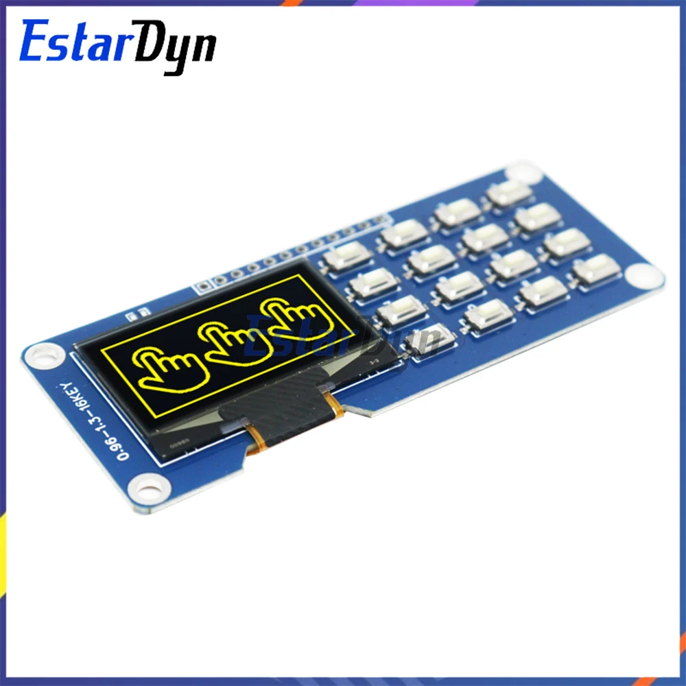 شاشة OLED مقاس 1.3 بوصة مع وحدة لوحة مفاتيح 4x4، SSD1116 128x64 Arduino متوافقة مع مشاريع DIY وRaspberry Pi