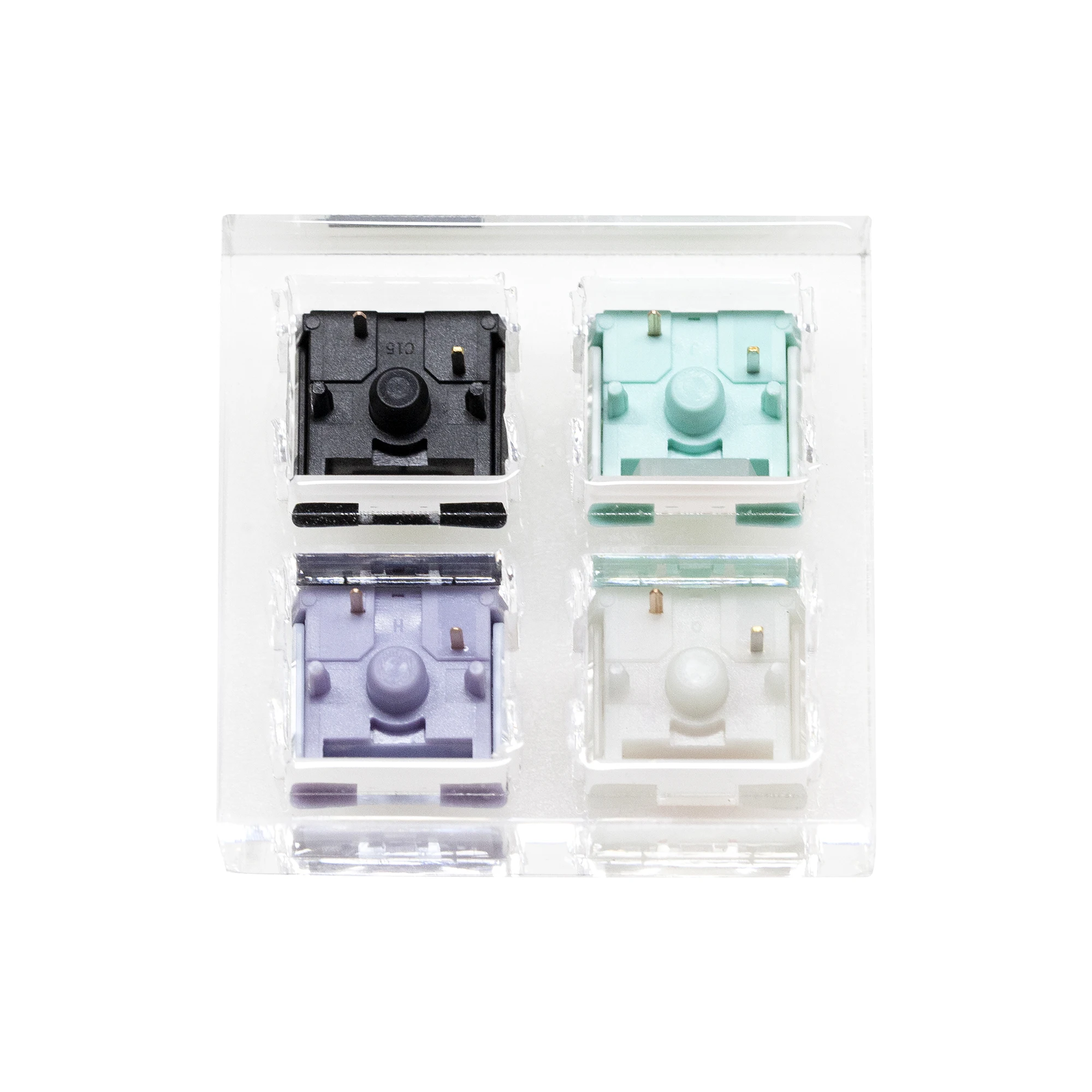 WEKT 4 switch tester switches with blank keycaps acrylic base for mechanical keyboard NAFU Wasabi  Cream Orange LUCY view 3