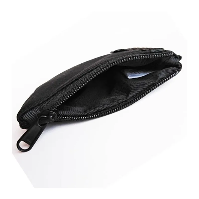 Japanese Style Casual Card Wallet Men\'s Coin Purse Mini Pouch Zipper Nylon  Black Purse Luxury Wallets Man Small Bags