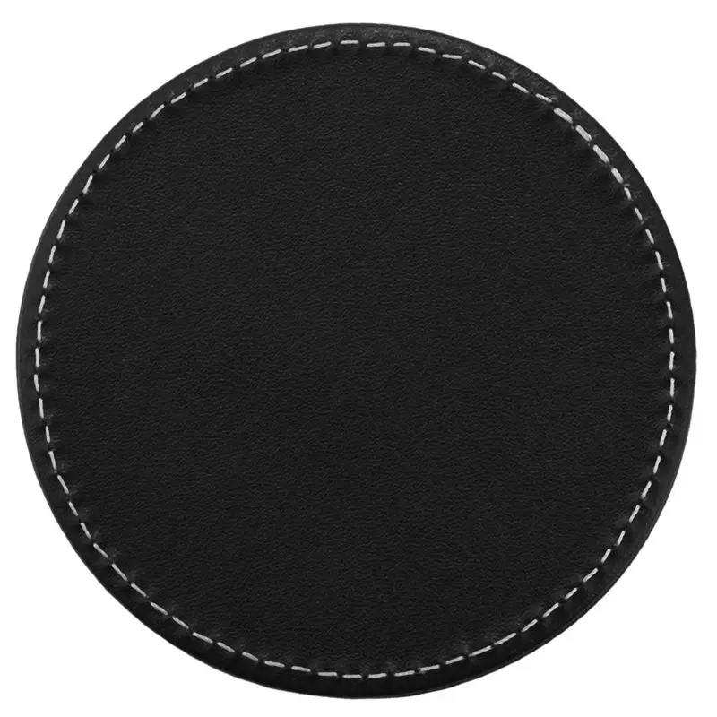 FAST-Set Of 60 Leather Drink Coasters Round Cup Mat Pad For Home And Kitchen Use Black
