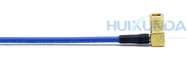 Semi-Flexible 2 Cable SMB Male to Female Right Angle Extension Adapter - Compatible with SMB-J/SMB-KW Connectors