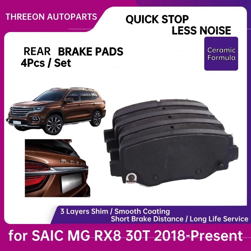 THREEON Rear Brake Pads For SAIC MG RX8 30T 2.0 2018-Present 10449128 TO1256-R