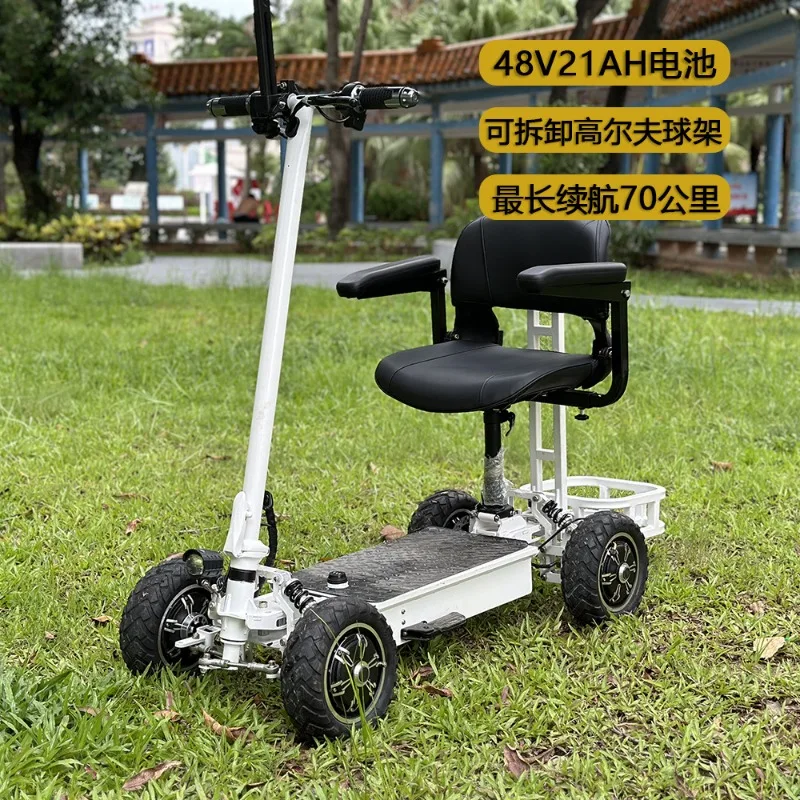 Customized 48V Electric Golf Cart Long Battery Life Single Sightseeing Car