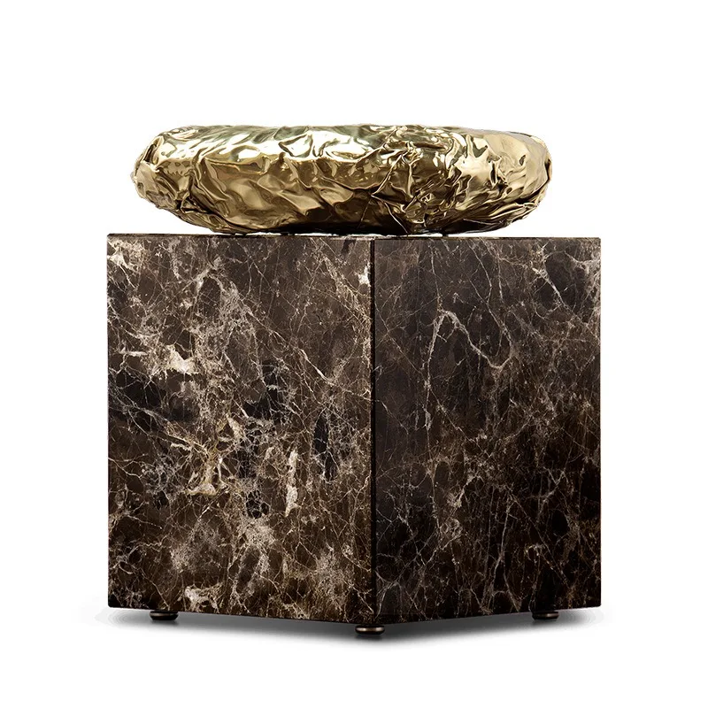 

Natural marble square edge pure copper metal