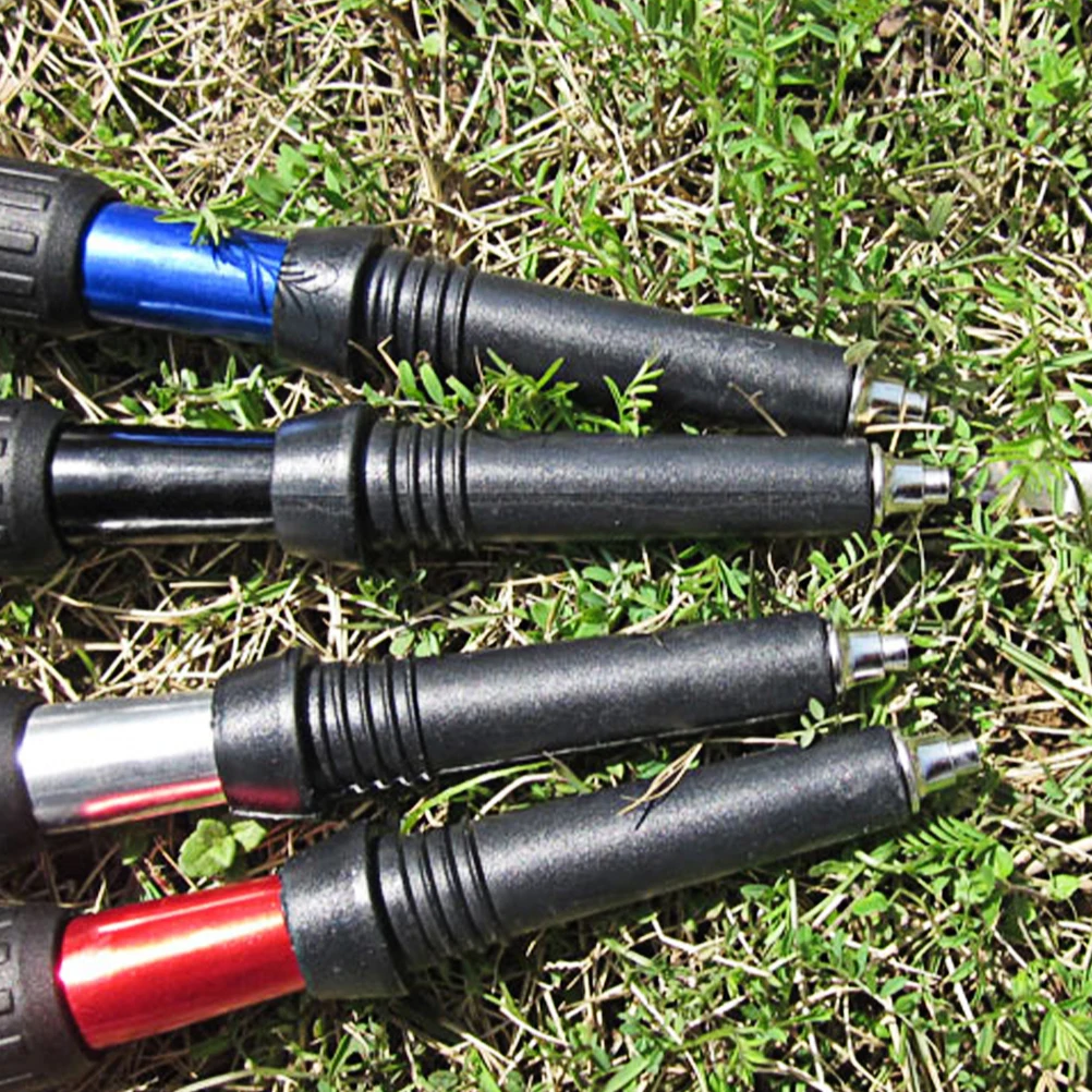 

4 Pcs Rubber Head Tungsten Steel Rod Carbon Trekking Pole Accessories