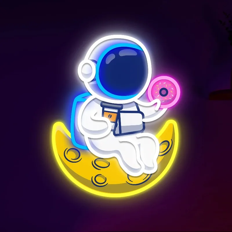 Astronaut Neon Sign,Led Signs for Wall Decor,Dimmable Neon Light Sign for Bedroom,Kids Room,Bar DecorationUSB Powered Light Gift