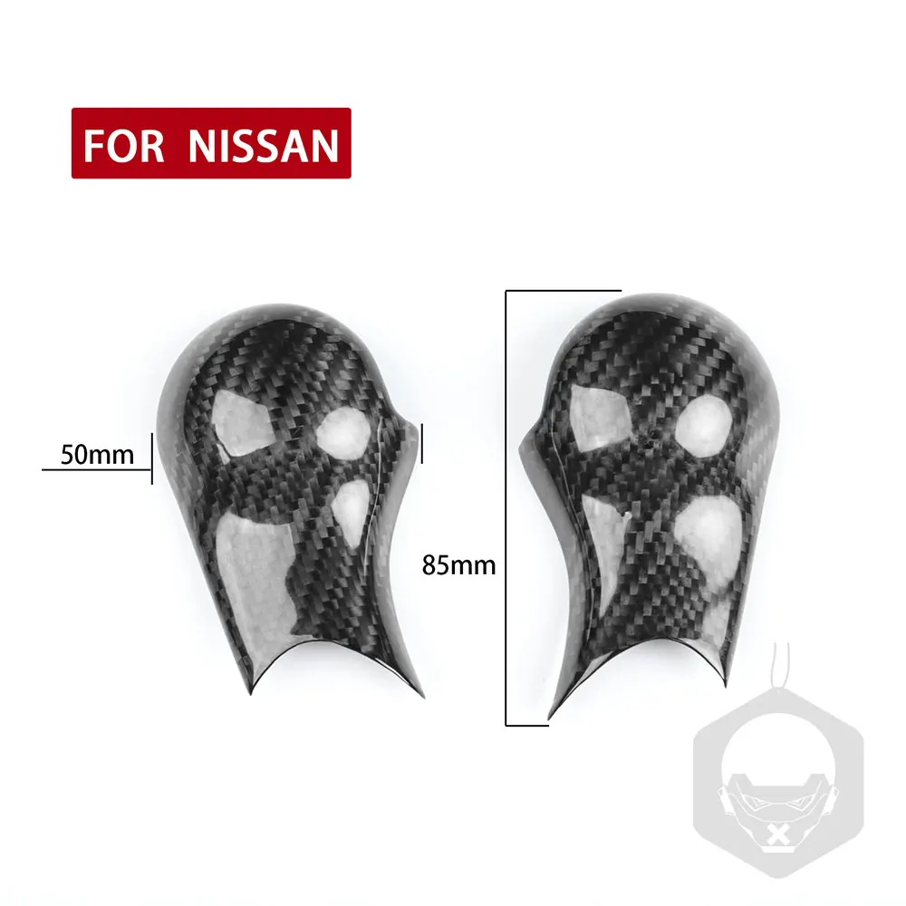 2Pcs Real Carbon Fiber For Nissan 350Z 2003-2009 Accessories Interior Manual Control Gear Shift Cover Trim Sticker