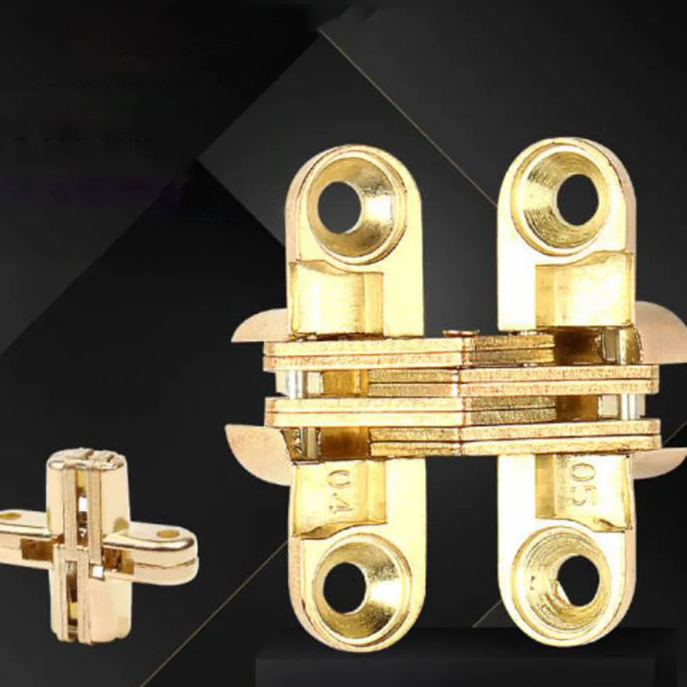6Pcs Zinc Alloy Gold Folding Hidden Hinges Folding Door Flap Table Holder Furniture Hardware Accessories Desktop Bracket Hinges