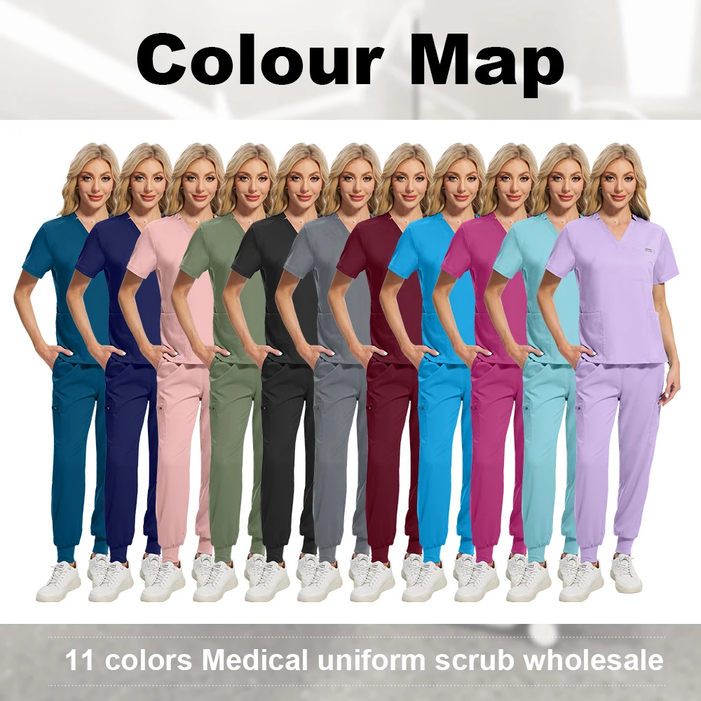 Uniformes médicos, accesorios para enfermeras, venta al por mayor, uniformes médicos de manga corta para mujeres, conjuntos de exfoliación, ropa quirúrgica para médicos y clínica Dental