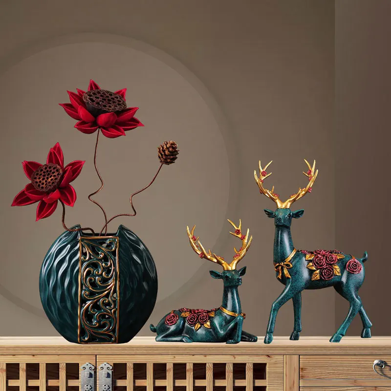 

New Chinese vase deer ornament bedroom living room home creative jewelry company office desktop entrance
