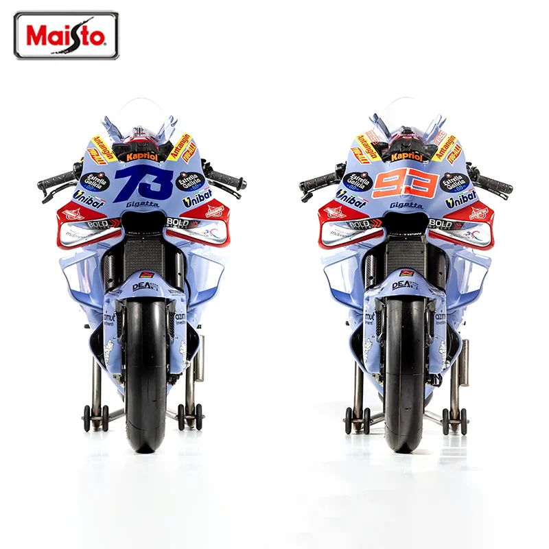 الأسهم الجديدة Maisto 1:18 Gresini Racing 2024 دراجة نارية دراجة نارية سبيكة مايكرو يموت الصب قطعة واحدة نموذج مخصص لعب الأطفال هدية