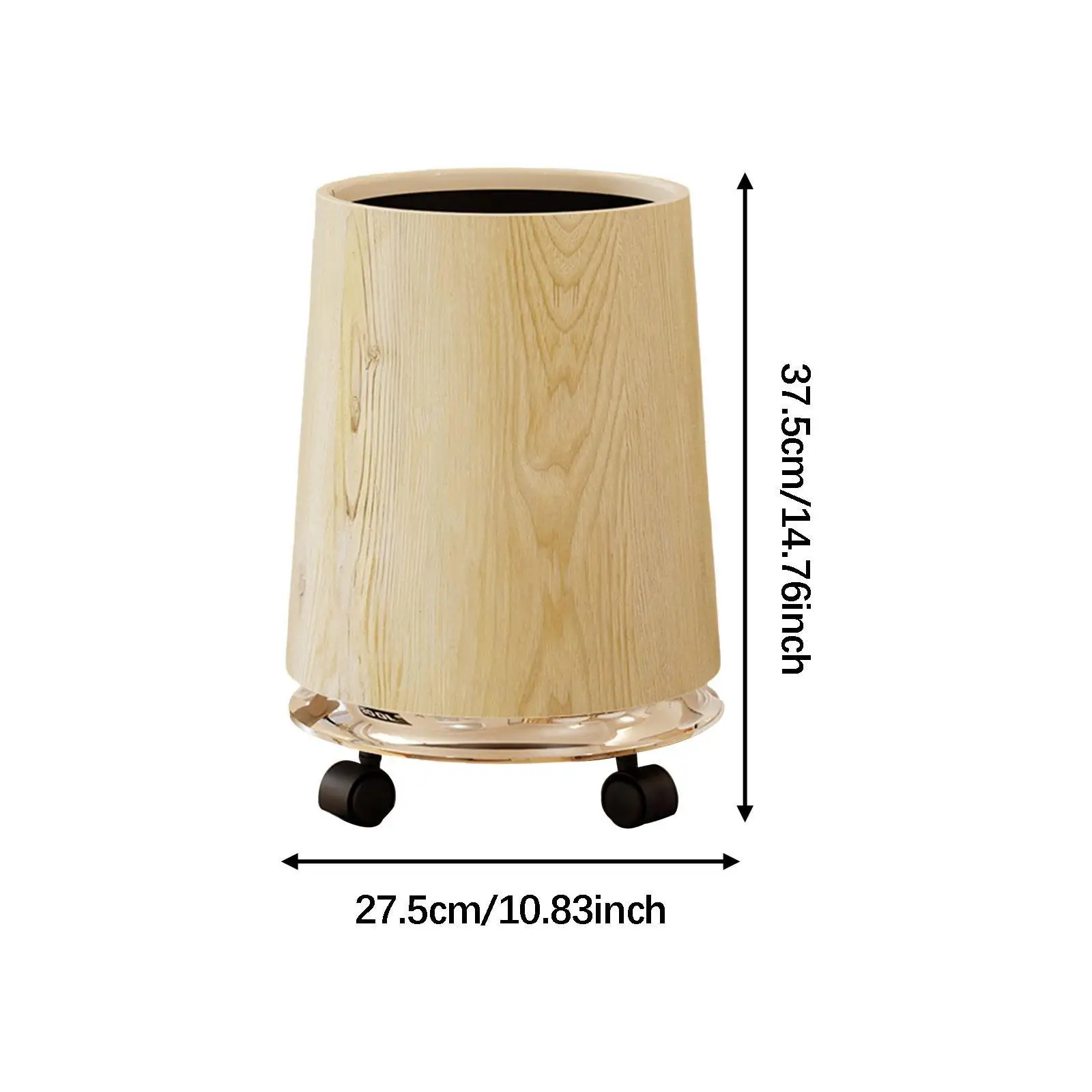 سلة المهملات مع عجلات حاوية القمامة دلو القمامة لمدخل المرحاض #6