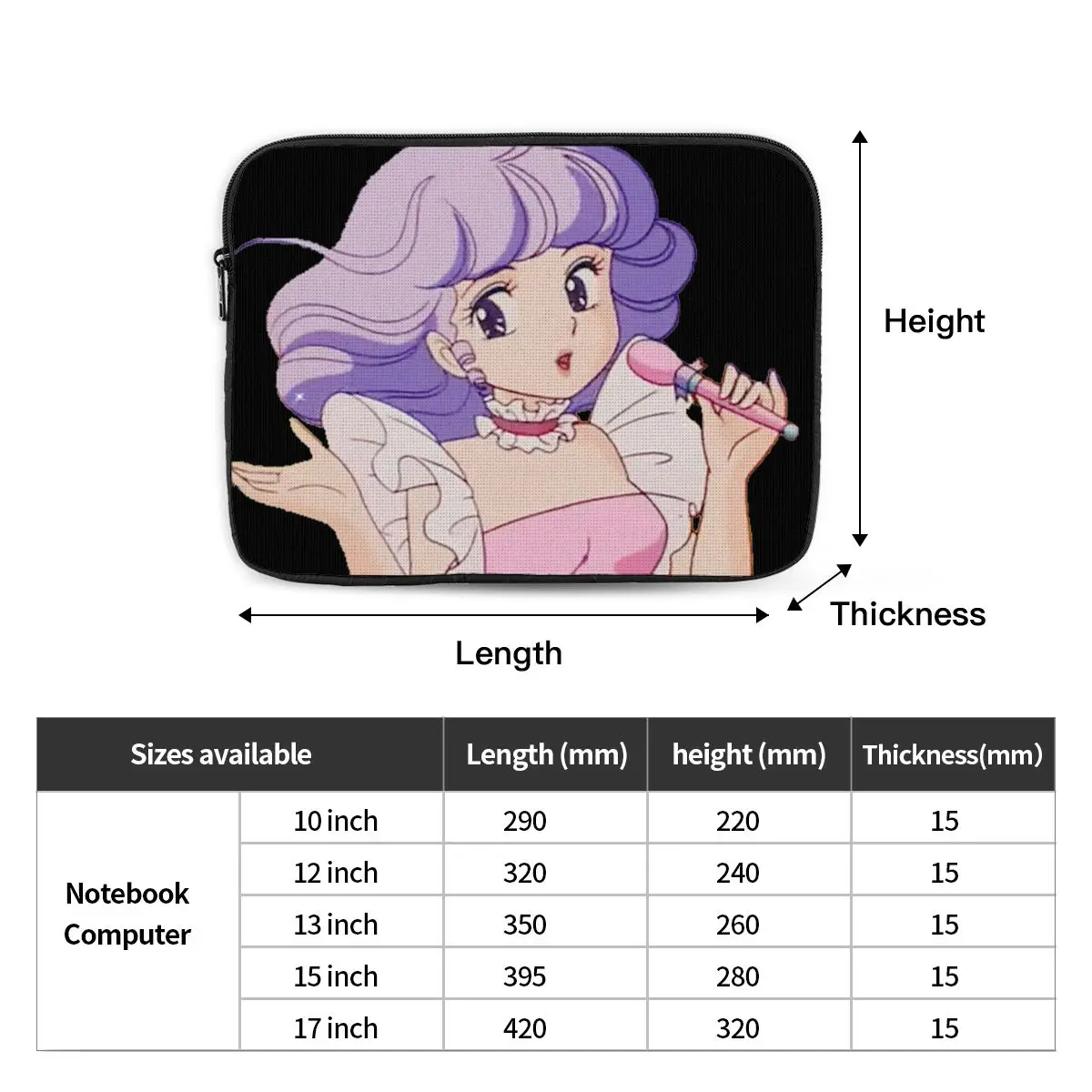 Cremoso mami notebook bolsa para portátil bolsa 10 12 13 15 17 Polegada notebook manga capa saco tablet à prova de choque caso saco